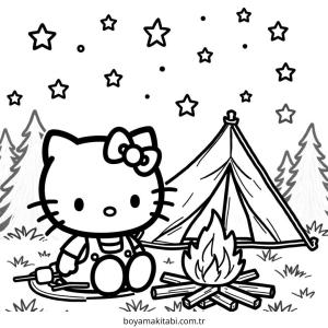 Kamp boyama sayfası – yaratıcılığı geliştirir, keyifli zaman