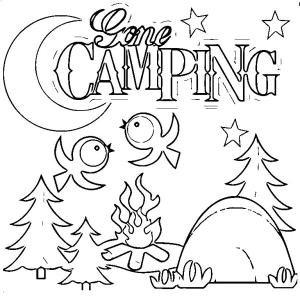 Kamp boyama sayfası,  coloring page, , Gone Camping