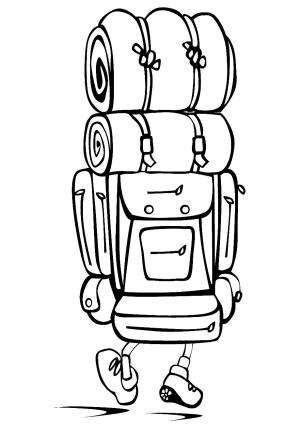 Kamp boyama sayfası,  coloring page, , Camping Backpack