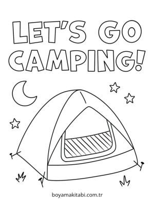 Kamp boyama sayfası – eğitici aktivite, yaratıcılık