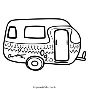 Kamp boyama sayfası – PDF indir, sevimli karakter