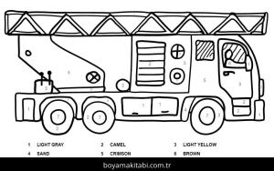Kamyon boyama sayfası – el becerilerini geliştirir, boyama çalışması