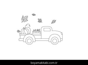 Kamyon boyama sayfası – boyama etkinliği, çocuk aktivitesi