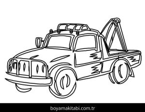 Kamyon boyama sayfası – sanatsal çalışma, çocuklar için