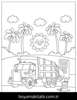 Kamyon boyama sayfası – eğitici aktivite, yaratıcılık