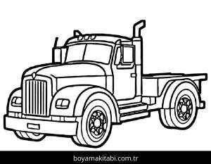 Kamyon boyama sayfası – çocuklar için, çizgi film temalı
