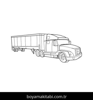 Kamyon boyama sayfası – çocuklar için, çizgi film temalı