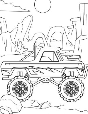 Kamyon boyama sayfası,  coloring page, Güzel Canavar Kamyon, 