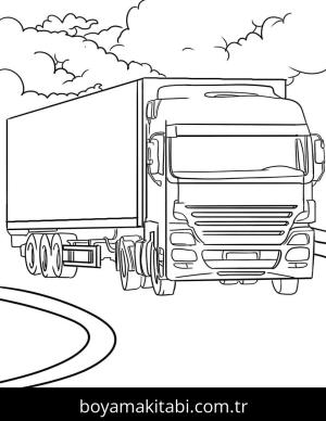 Kamyon boyama sayfası – eğitici aktivite, yaratıcılık