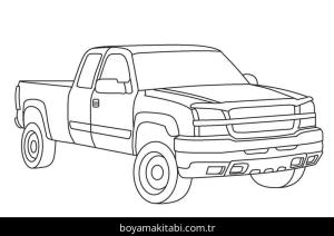 Kamyon boyama sayfası – boyama çalışması, yaratıcılığı geliştirir