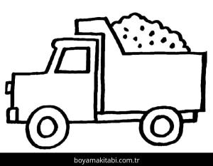 Kamyon boyama sayfası – keyifli zaman, renkli çizimler