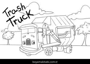 Kamyon boyama sayfası – el becerilerini geliştirir, boyama çalışması