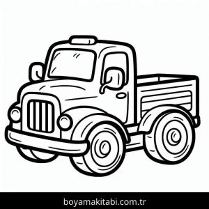 Kamyon boyama sayfası – kolay boyama, eğitici aktivite