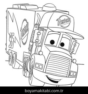 Kamyon boyama sayfası – kolay boyama, eğitici aktivite