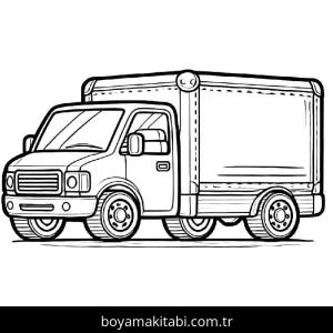 Kamyon boyama sayfası – boyama çalışması, yaratıcılığı geliştirir