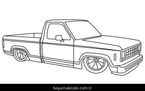 Kamyon boyama sayfası – sanatsal çalışma, çocuklar için