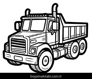 Kamyon boyama sayfası – PDF indir, sevimli karakter