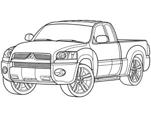 Kamyonet boyama sayfası,  coloring page, Mitsubishi Raider XLS çizimi, 