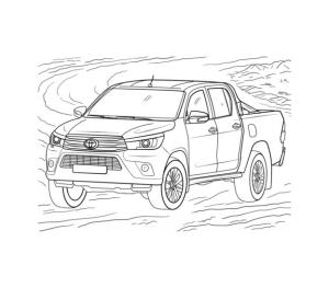 Kamyonet boyama sayfası,  coloring page, Toyota Hilux çizimleri, 