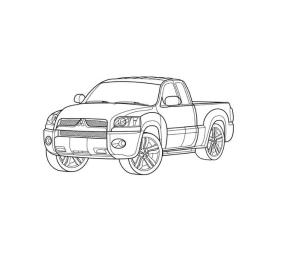 Kamyonet boyama sayfası,  coloring page, Mitsubishi Raider XLS çizimleri, 