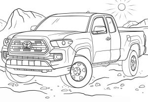 Kamyonet boyama sayfası,  coloring page, Toyota Tacoma Çizimleri, 