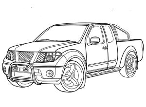 Kamyonet boyama sayfası,  coloring page, Nissan Navara çizimleri, 