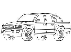 Kamyonet boyama sayfası,  coloring page, Mazda B 2500 çizimleri, 