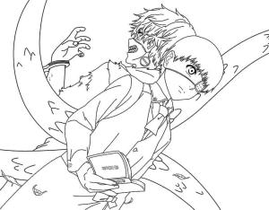 Kaneki Ken boyama sayfası,  coloring page, Anime Tokyo Ghoul’dan Kaneki Ken, 