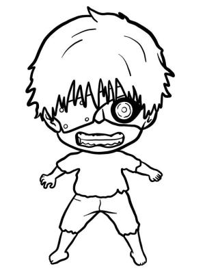 Kaneki Ken boyama sayfası,  coloring page, Chibi Kaneki Ken, 