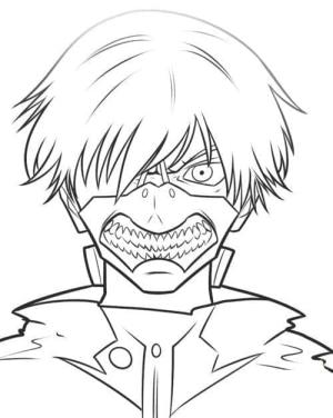 Kaneki Ken boyama sayfası,  coloring page, Maskeli ken Kaneki, 