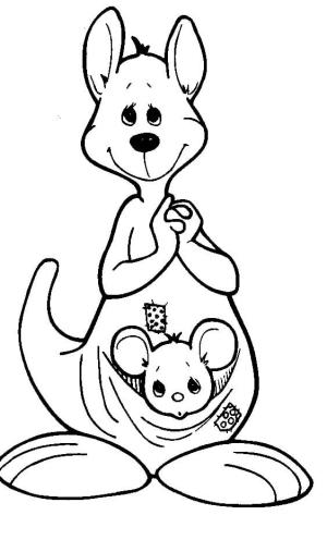 Kanguru boyama sayfası, kangaroos coloring page, Sevimli çizgi Kanguru, 