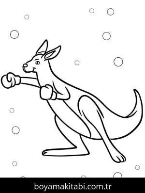 Kanguru boyama sayfası – yaratıcılık, eğlenceli etkinlik