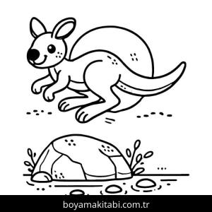 Kanguru boyama sayfası – yaratıcılığı geliştirir, keyifli zaman