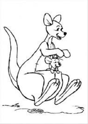 Kanguru boyama sayfası, kangaroos coloring page, Anne ve Bebek Kanguru Zıplama, 