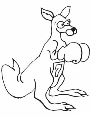 Kanguru boyama sayfası, kangaroos coloring page, Kanguru Boks Oyuncusu, 