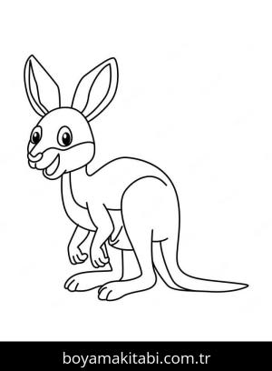Kanguru boyama sayfası – keyifli zaman, renkli çizimler