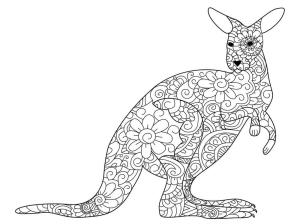 Kanguru boyama sayfası, kangaroos coloring page, Kanguru Mandala, 