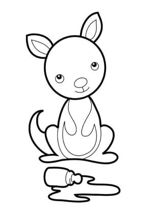 Kanguru boyama sayfası, kangaroos coloring page, Küçük Kanguru, 