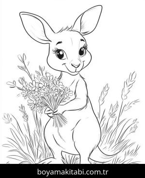 Kanguru boyama sayfası – okul öncesi, evde etkinlik
