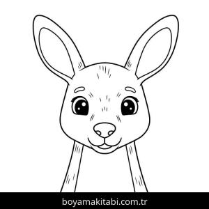 Kanguru boyama sayfası – el becerilerini geliştirir, boyama çalışması