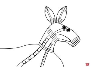 Kanguru boyama sayfası, kangaroos coloring page, , kangaroos aboriginal painting of kangaroo head 