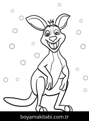 Kanguru boyama sayfası – sevimli karakter, sanatsal çalışma