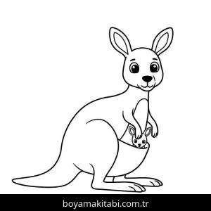 Kanguru boyama sayfası – boyama çalışması, yaratıcılığı geliştirir