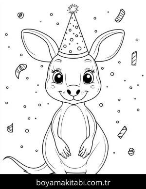 Kanguru boyama sayfası – boyama çalışması, yaratıcılığı geliştirir