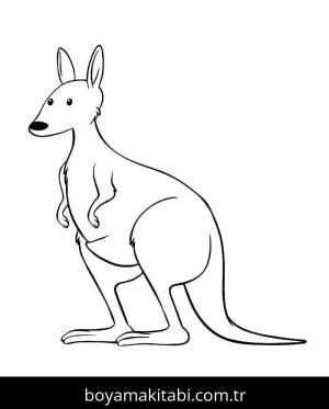 Kanguru boyama sayfası – evde etkinlik, ücretsiz yazdır