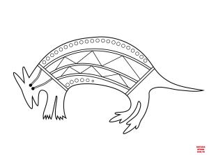 Kanguru boyama sayfası, kangaroos coloring page, , kangaroos aboriginal painting of wallaby 