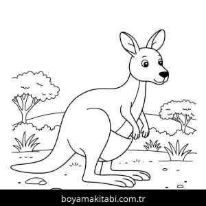 Kanguru boyama sayfası – yaratıcılık, eğlenceli etkinlik