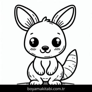 Kanguru boyama sayfası – el becerilerini geliştirir, boyama çalışması