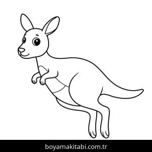 Kanguru boyama sayfası – okul öncesi, evde etkinlik