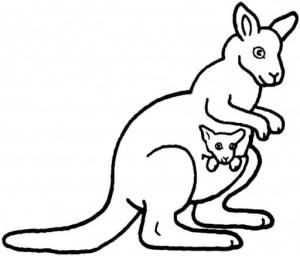 Kanguru boyama sayfası, kangaroos coloring page, Anne ve Bebek Kanguru Yazdırılabilir, 